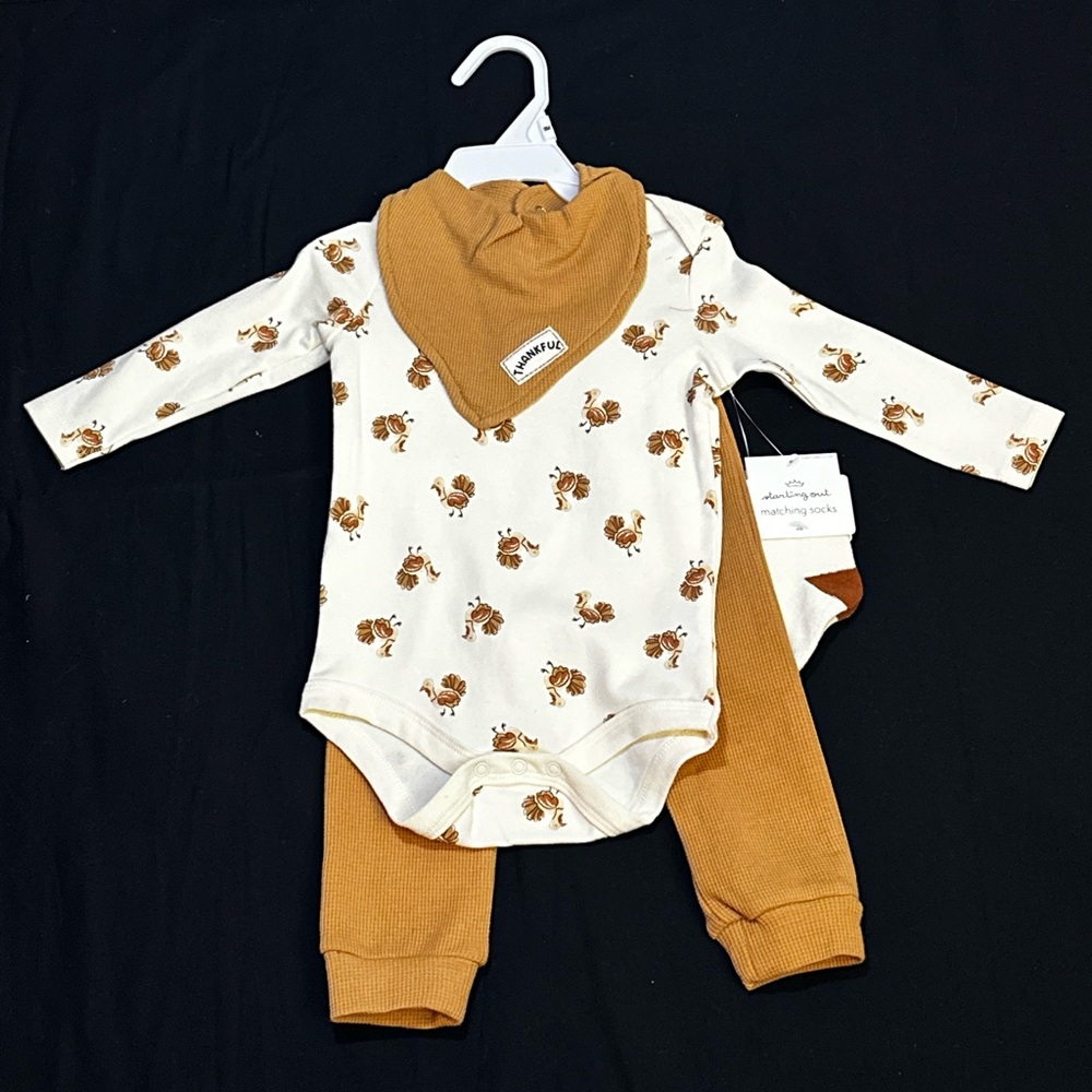 Starting Out Cream and Brown Kids Matching Set